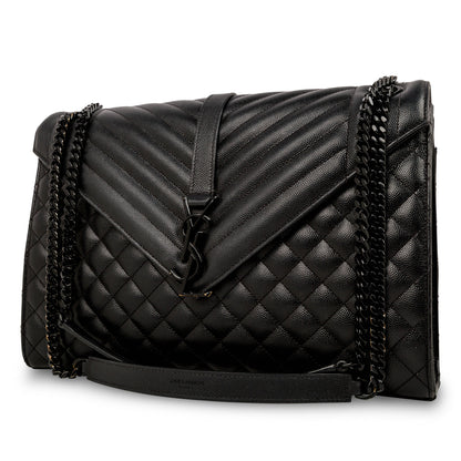 Saint Laurent Large Monogram Mix Matelasse Shoulder Bag