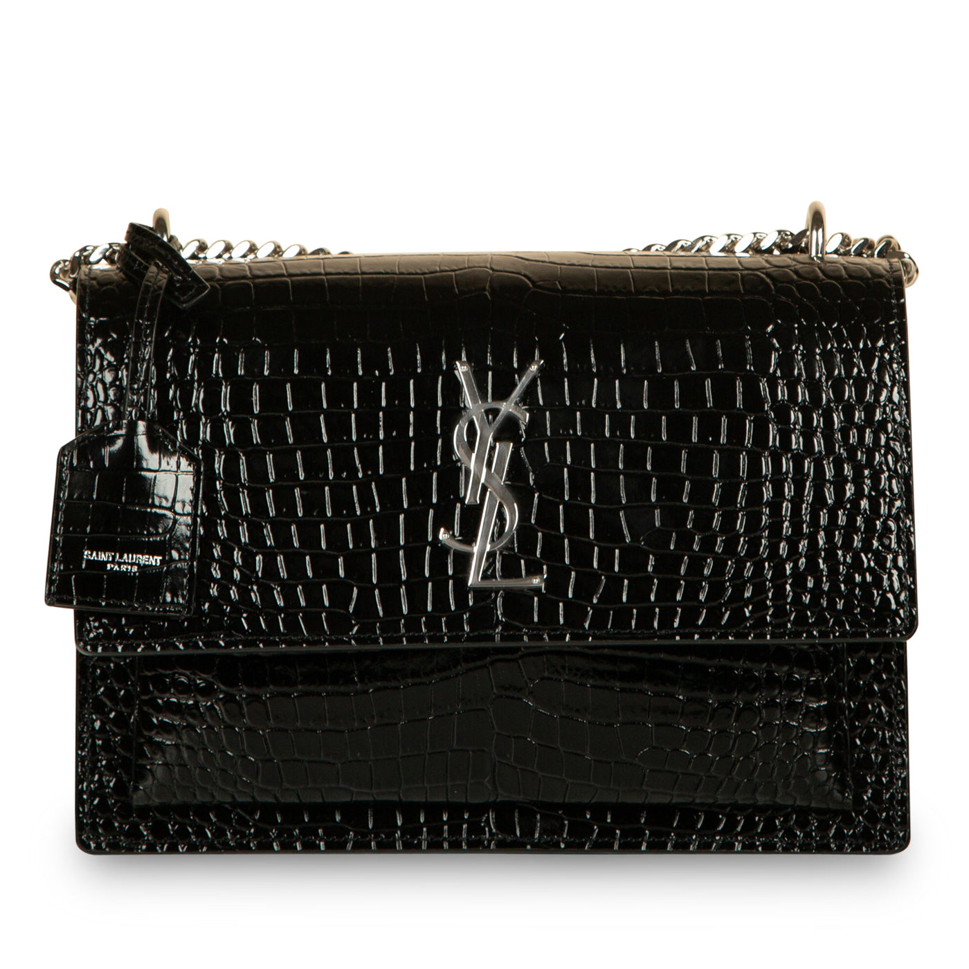Saint Laurent Sunset Medium - Croc Embossed