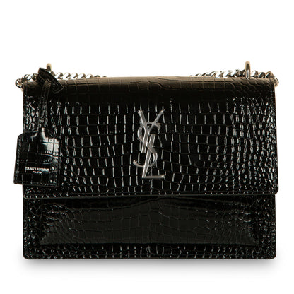 Saint Laurent Sunset Medium - Croc Embossed
