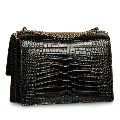 Saint Laurent Sunset Medium - Croc Embossed