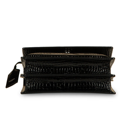 Saint Laurent Sunset Medium - Croc Embossed