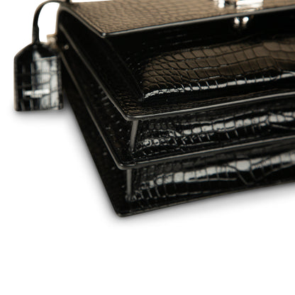 Saint Laurent Sunset Medium - Croc Embossed