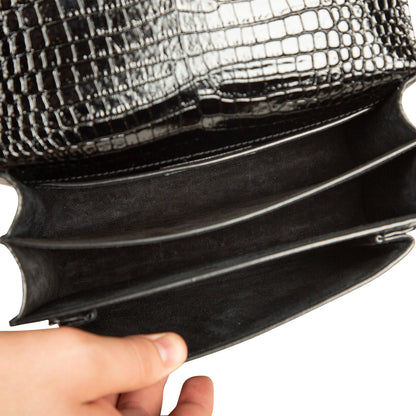 Saint Laurent Sunset Medium - Croc Embossed