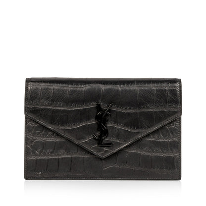 Saint Laurent Envelope Crossbody - Croc Embossed