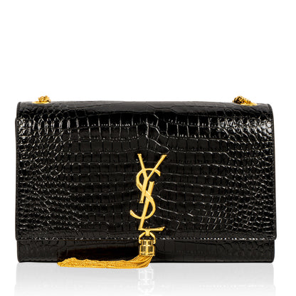 Saint Laurent Kate Tassel Bag - Croc Embossed