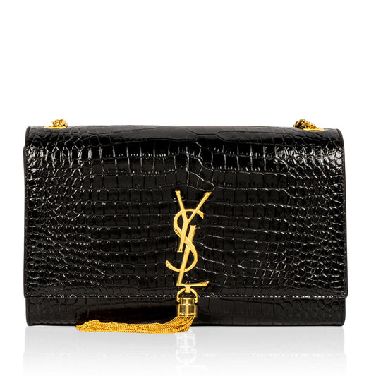 Saint Laurent Kate Tassel Bag - Croc Embossed