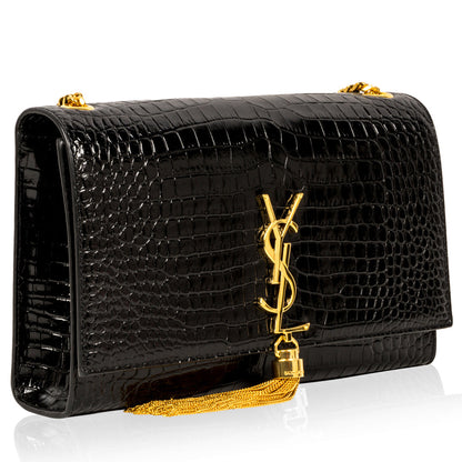 Saint Laurent Kate Tassel Bag - Croc Embossed
