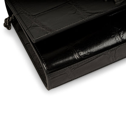 Saint Laurent Kate Croc Embossed
