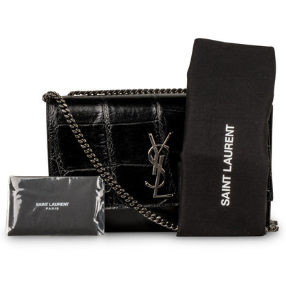 Saint Laurent Kate Croc Embossed