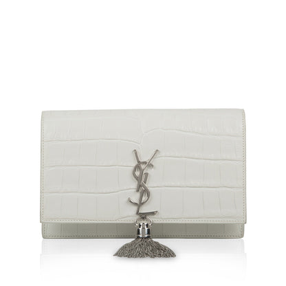 Saint Laurent Small Kate Tassel - Croc Embossed