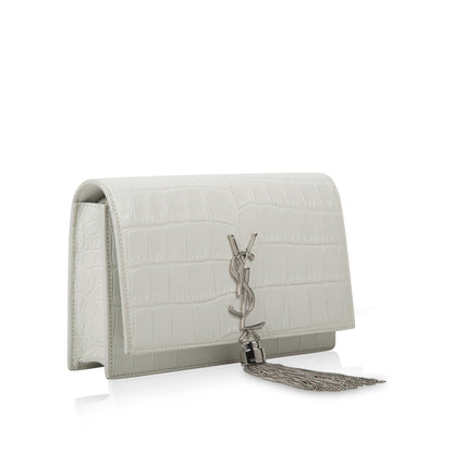 Saint Laurent Small Kate Tassel - Croc Embossed