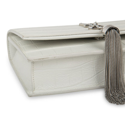 Saint Laurent Small Kate Tassel - Croc Embossed