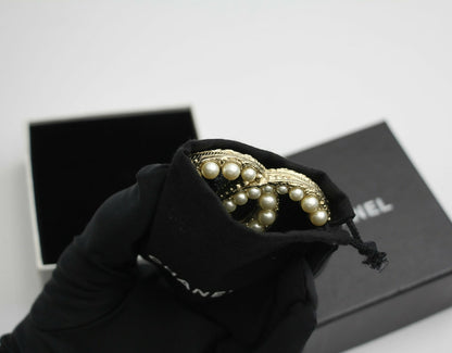 Chanel A13C Enamel Yellow Glitter CC Brooch
