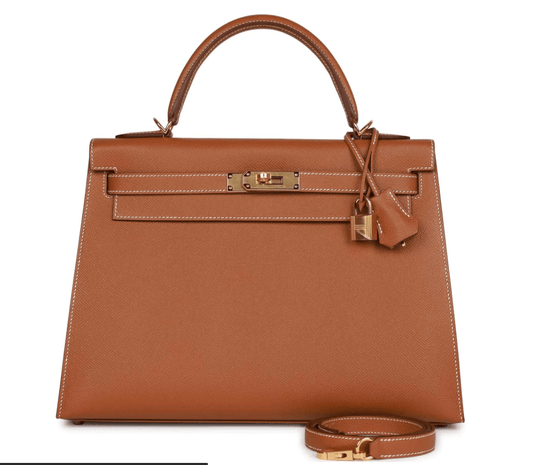 Hermes Kelly 32 Sellier Gold Epsom Gold Hardware