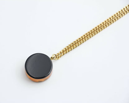 Chanel Vintage 98A Acrylic Dark Brown Camellia Necklace