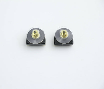 Chanel Vintage 00A Rhinestone Ring Shape Stud Earrings