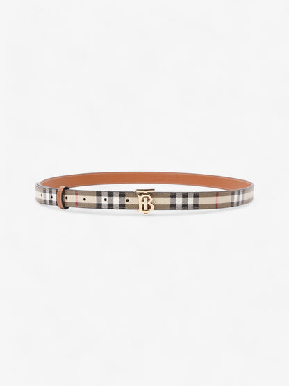 Burberry TB Belt Vintage Check / Light Gold Canvas Large - 117cm