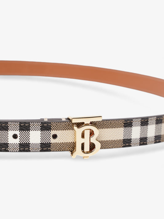Burberry TB Belt Vintage Check / Light Gold Canvas Large - 117cm