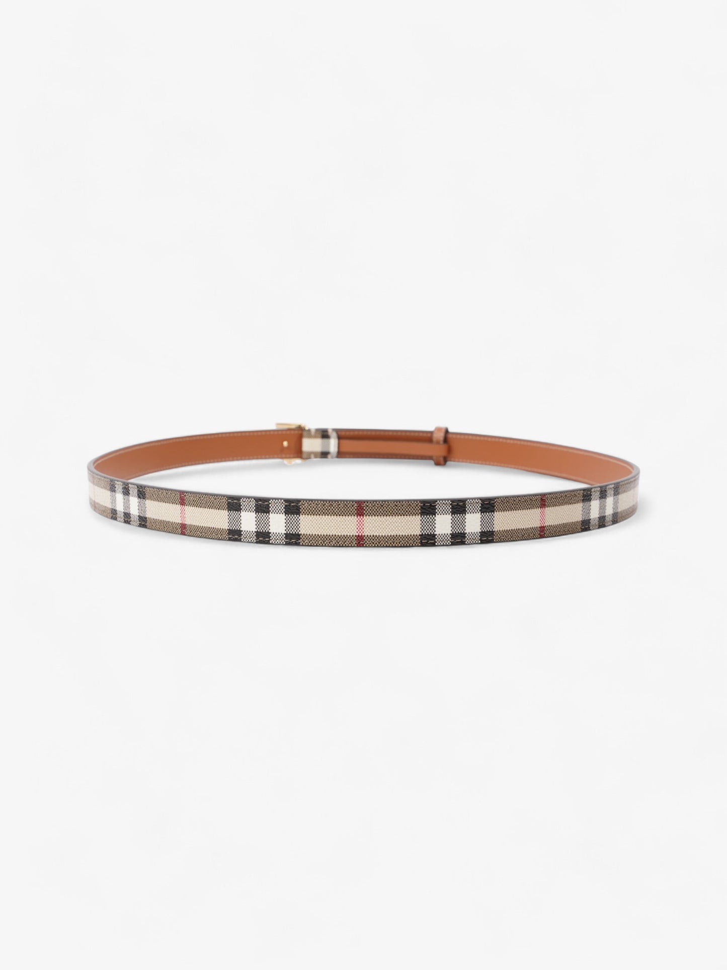 Burberry TB Belt Vintage Check / Light Gold Canvas Large - 117cm