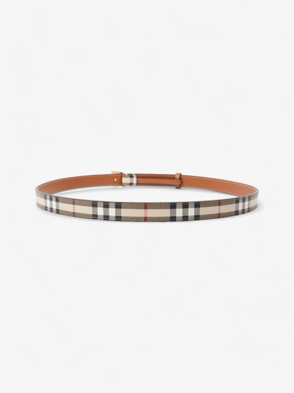 Burberry TB Belt Vintage Check / Light Gold Canvas Large - 117cm