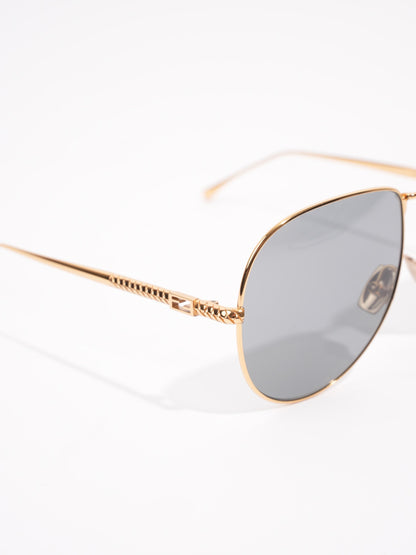 Fendi FF Travel Aviator Gold Acetate 145mm
