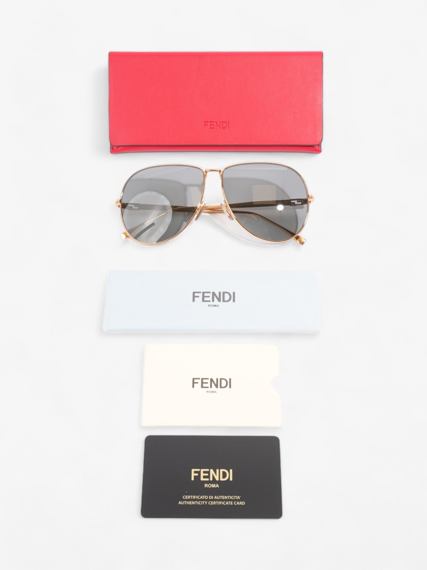 Fendi FF Travel Aviator Gold Acetate 145mm