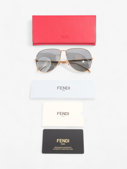 Fendi FF Travel Aviator Gold Acetate 145mm