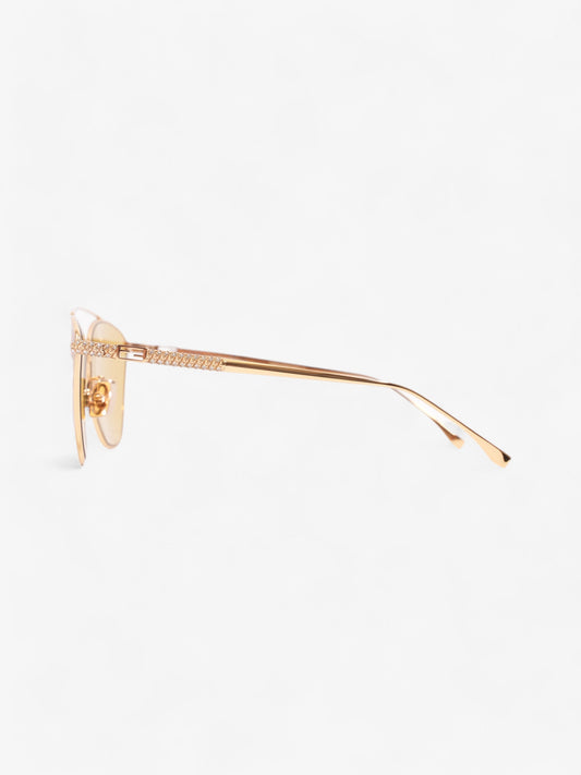 Fendi Baguette Aviator Sunglasses Gold / Yellow Acetate 145mm