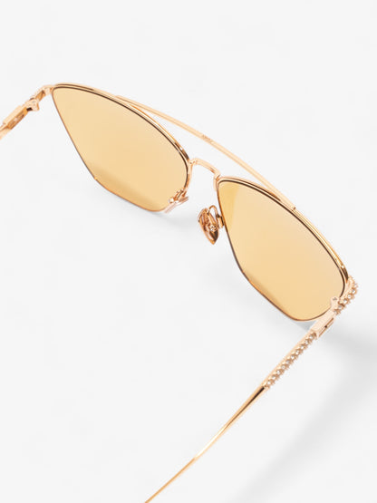 Fendi Baguette Aviator Sunglasses Gold / Yellow Acetate 145mm