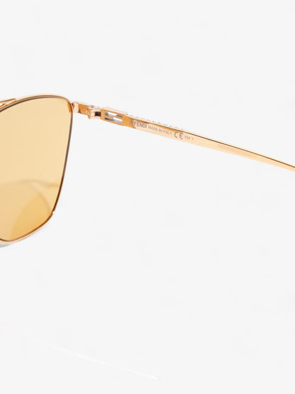 Fendi Baguette Aviator Sunglasses Gold / Yellow Acetate 145mm