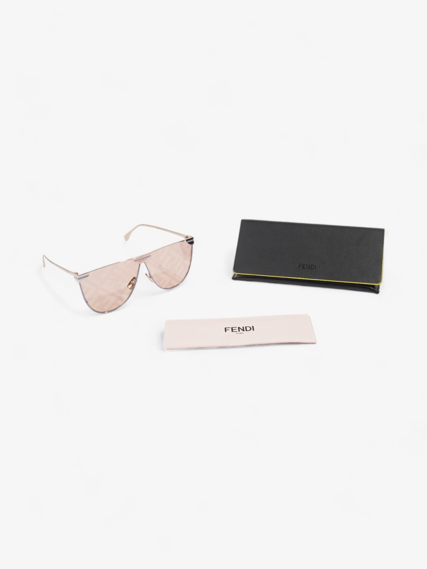 Fendi FF Fabulous 2.0 Shield Sunglasses Gold / Lavender Acetate 145mm