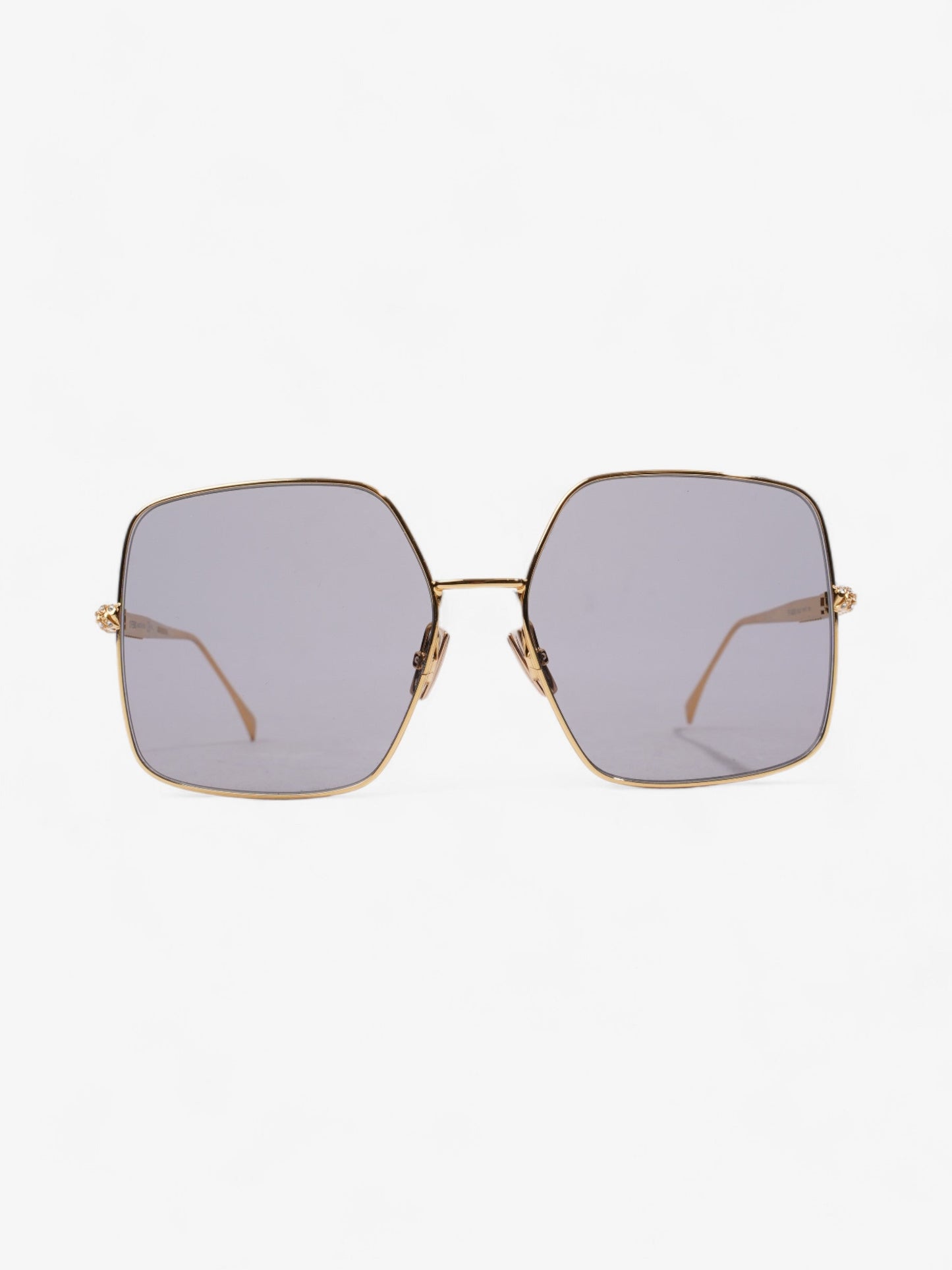 Fendi Oversized Sunglasses with Rhinestones Gold Acetate 145mm
