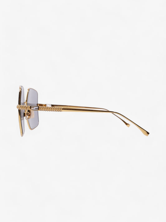 Fendi Oversized Sunglasses with Rhinestones Gold Acetate 145mm