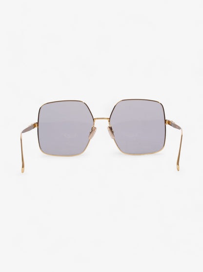 Fendi Oversized Sunglasses with Rhinestones Gold Acetate 145mm