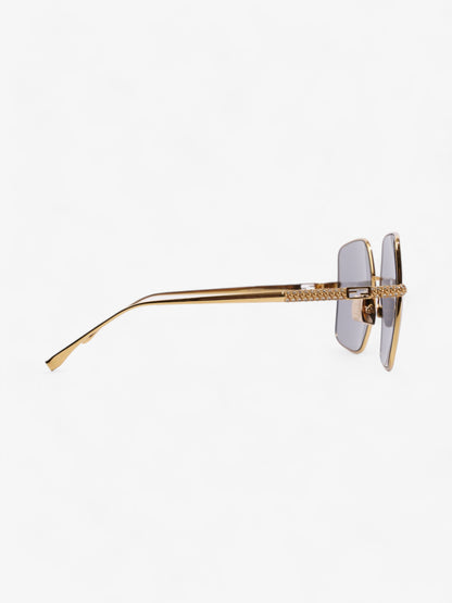Fendi Oversized Sunglasses with Rhinestones Gold Acetate 145mm