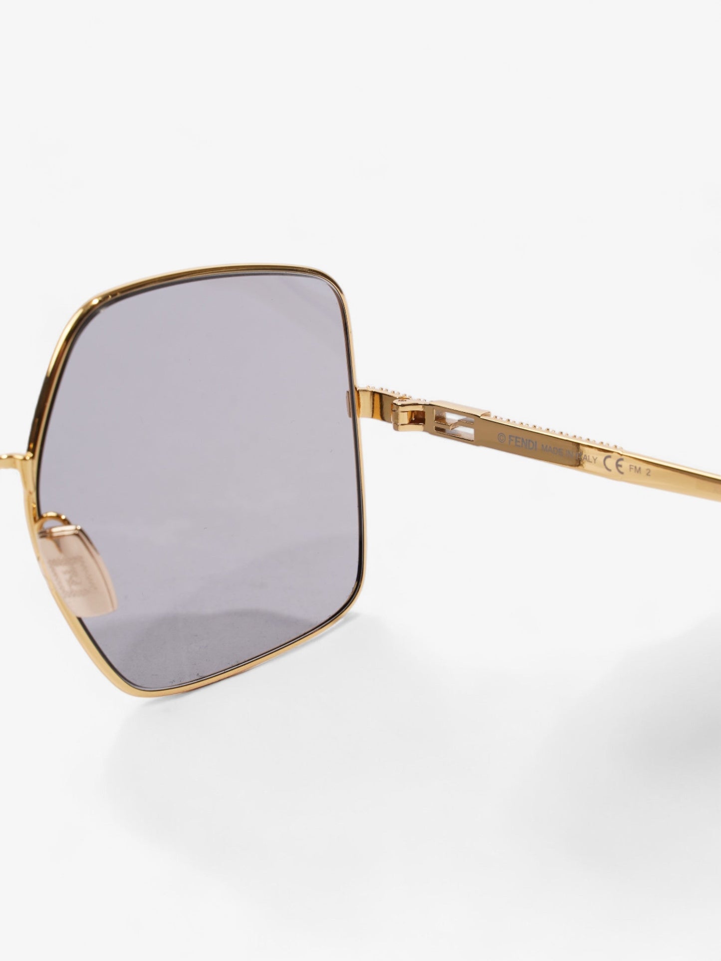 Fendi Oversized Sunglasses with Rhinestones Gold Acetate 145mm