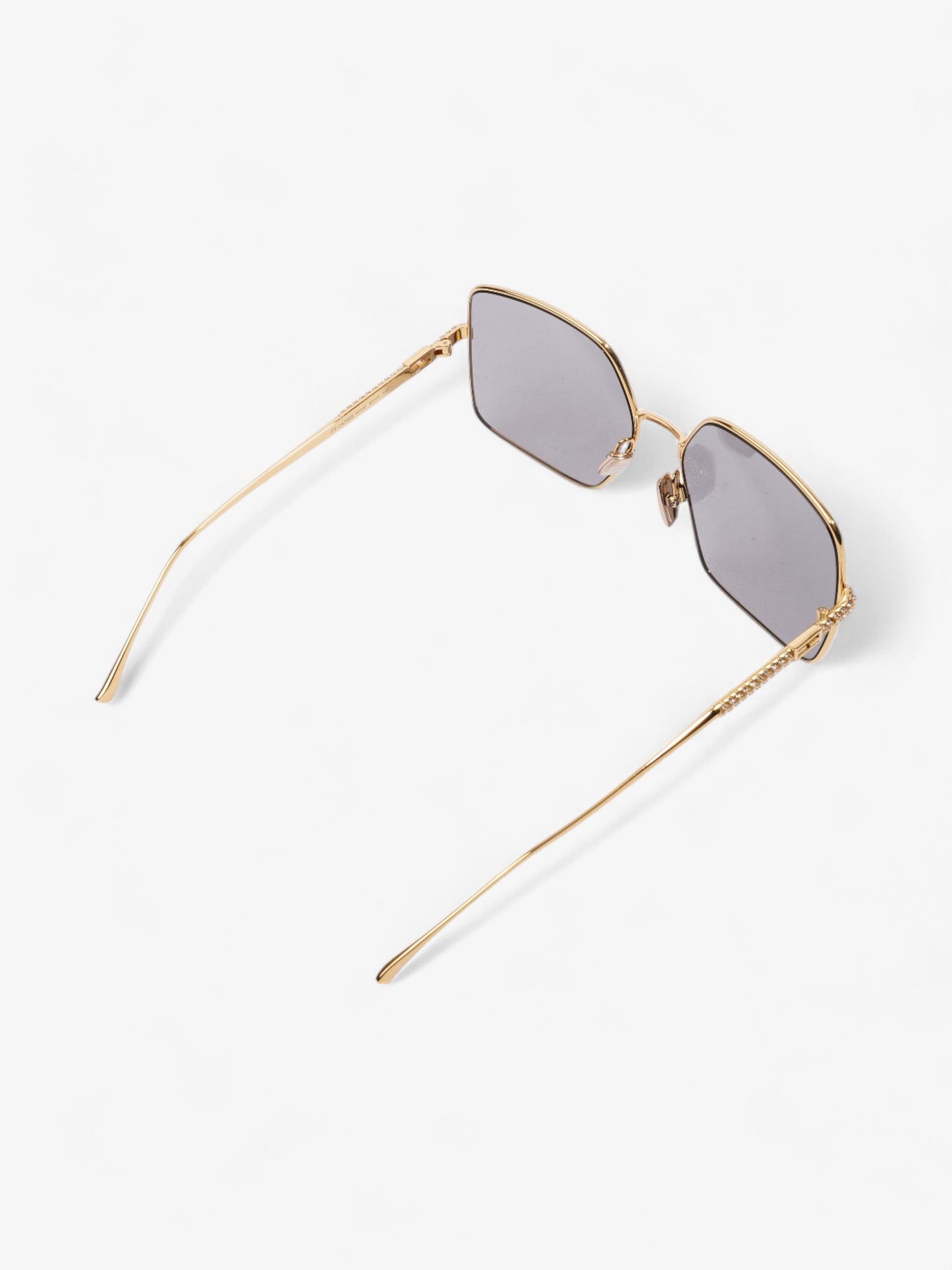 Fendi Oversized Sunglasses with Rhinestones Gold Acetate 145mm