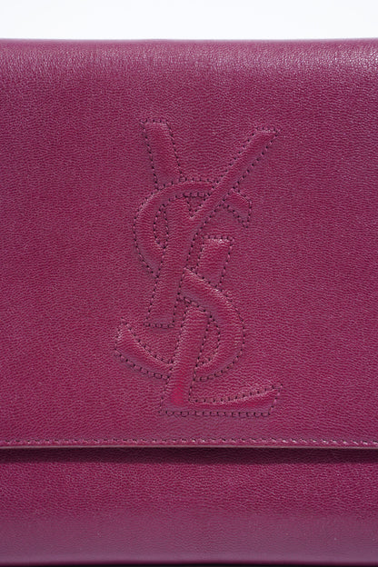 Saint Laurent Flap Clutch Purple Leather