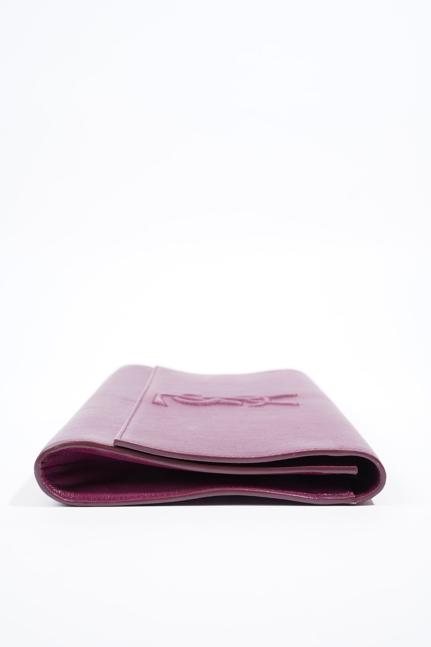Saint Laurent Flap Clutch Purple Leather