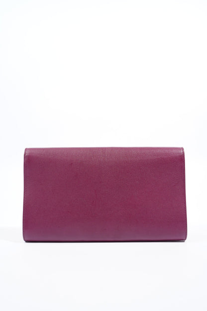 Saint Laurent Flap Clutch Purple Leather