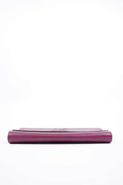 Saint Laurent Flap Clutch Purple Leather