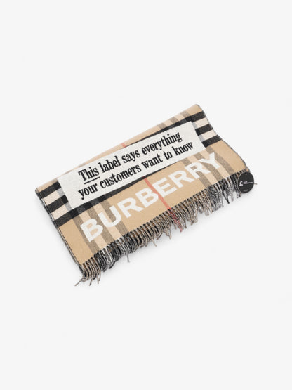 Burberry Newspaper Scarf Archive Beige / Red / Black Cashmere