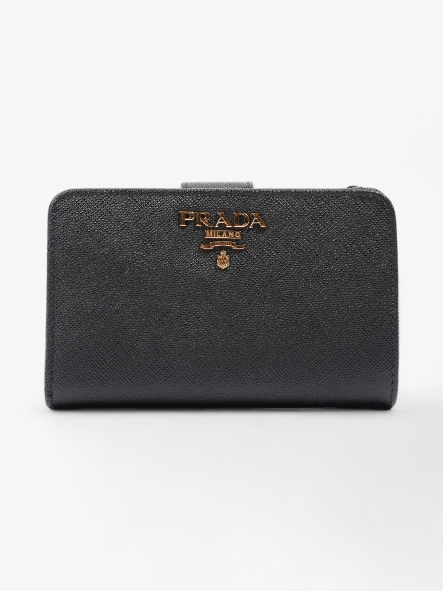 Prada Small Bifold Wallet Black Saffiano Leather