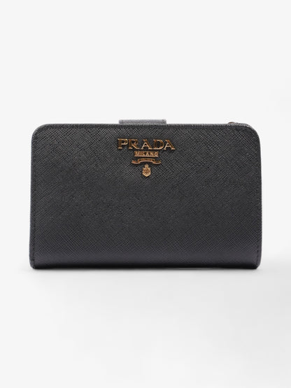 Prada Small Bifold Wallet Black Saffiano Leather