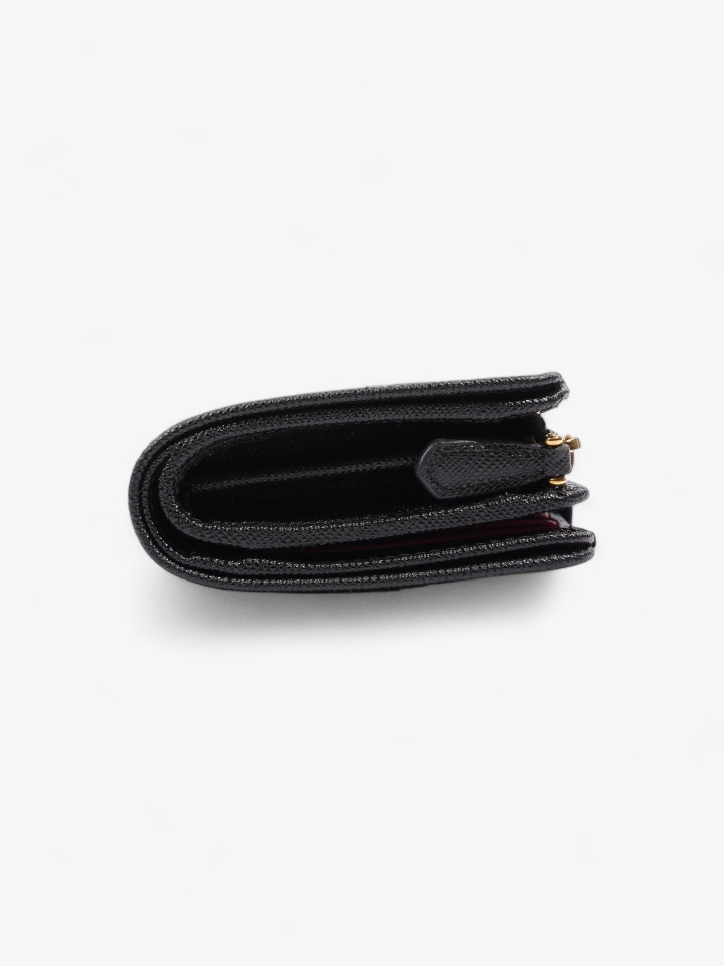 Prada Small Bifold Wallet Black Saffiano Leather