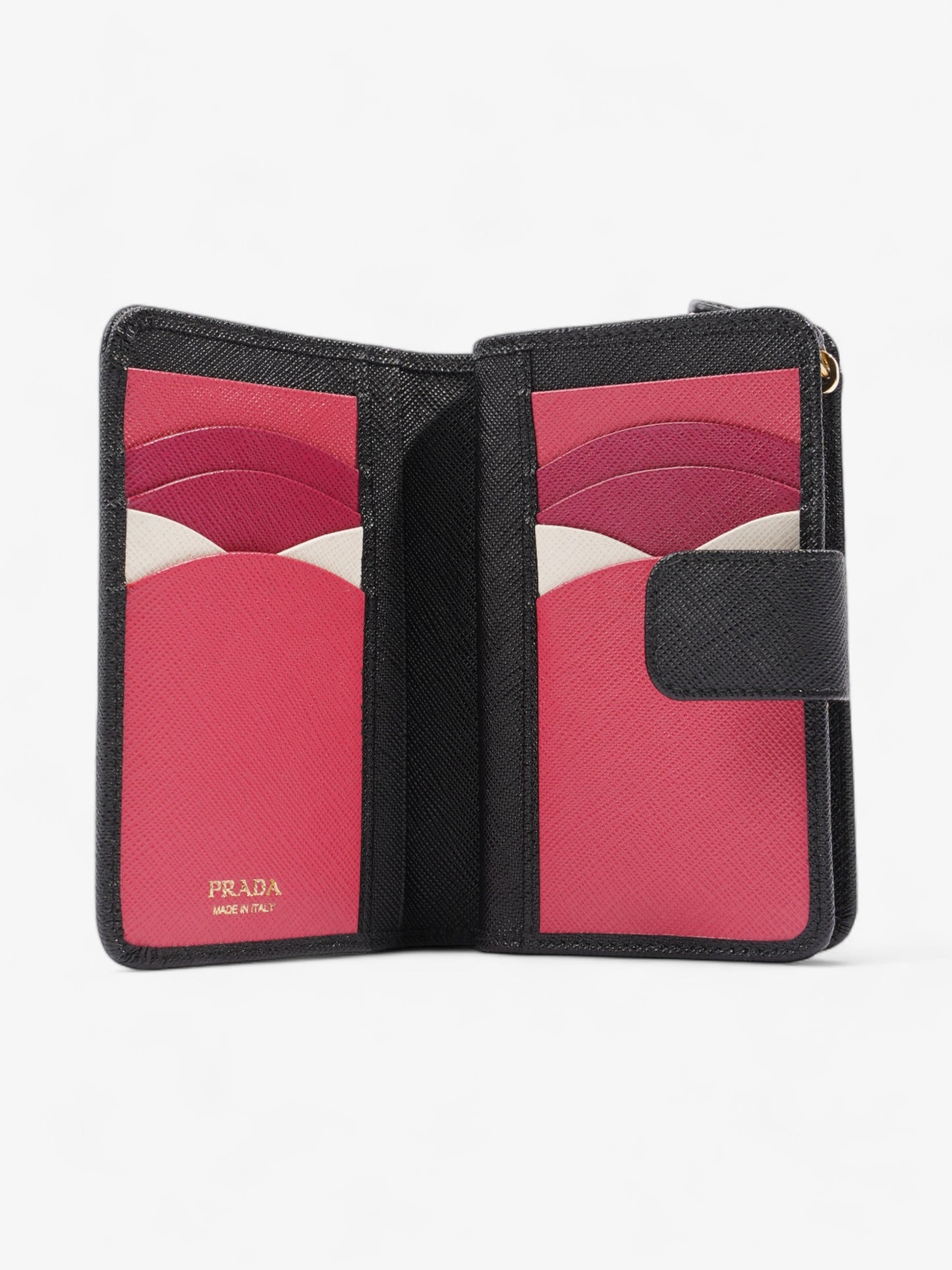 Prada Small Bifold Wallet Black Saffiano Leather
