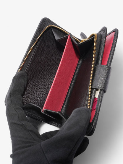 Prada Small Bifold Wallet Black Saffiano Leather
