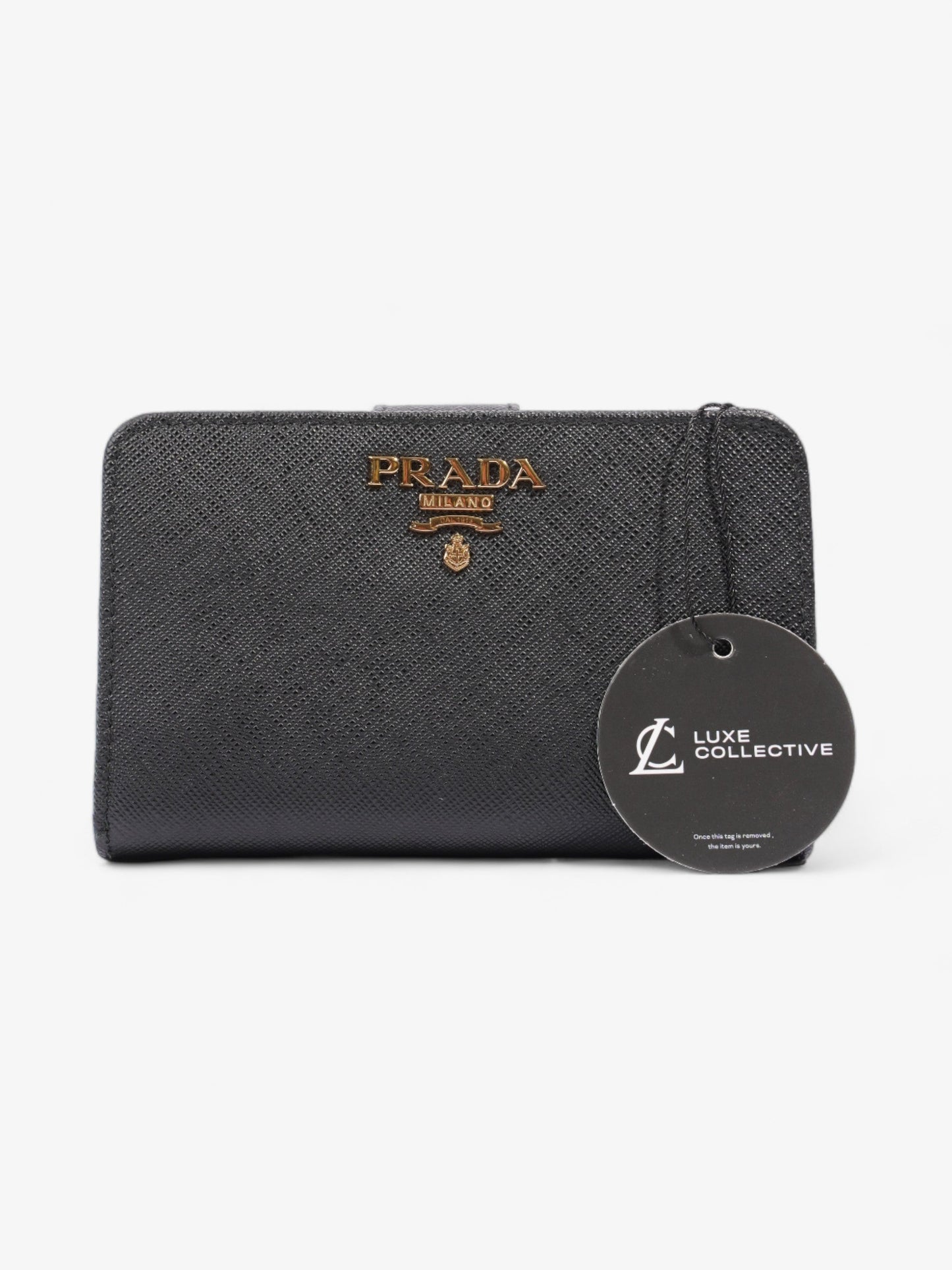 Prada Small Bifold Wallet Black Saffiano Leather
