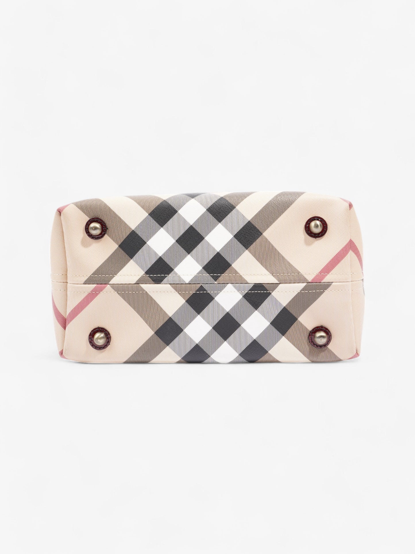 Burberry Check Tote Nova Check / Deep Red Canvas