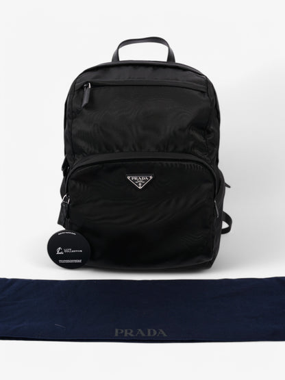 Prada Triangle Logo Backpack Black Re Nylon